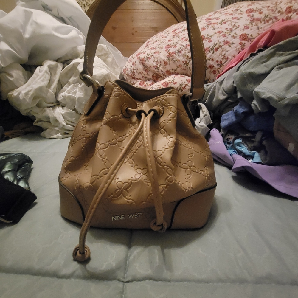 Nine West Tan Embossed Shoulder Bag